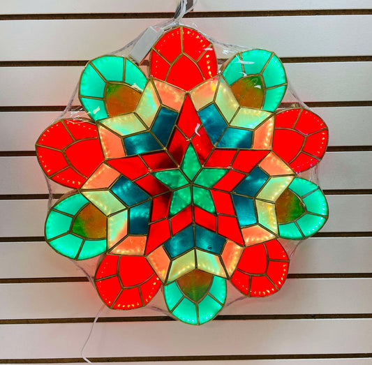 CAPIZ PAROL WITH LIGHTS 19" - DESIGN 3