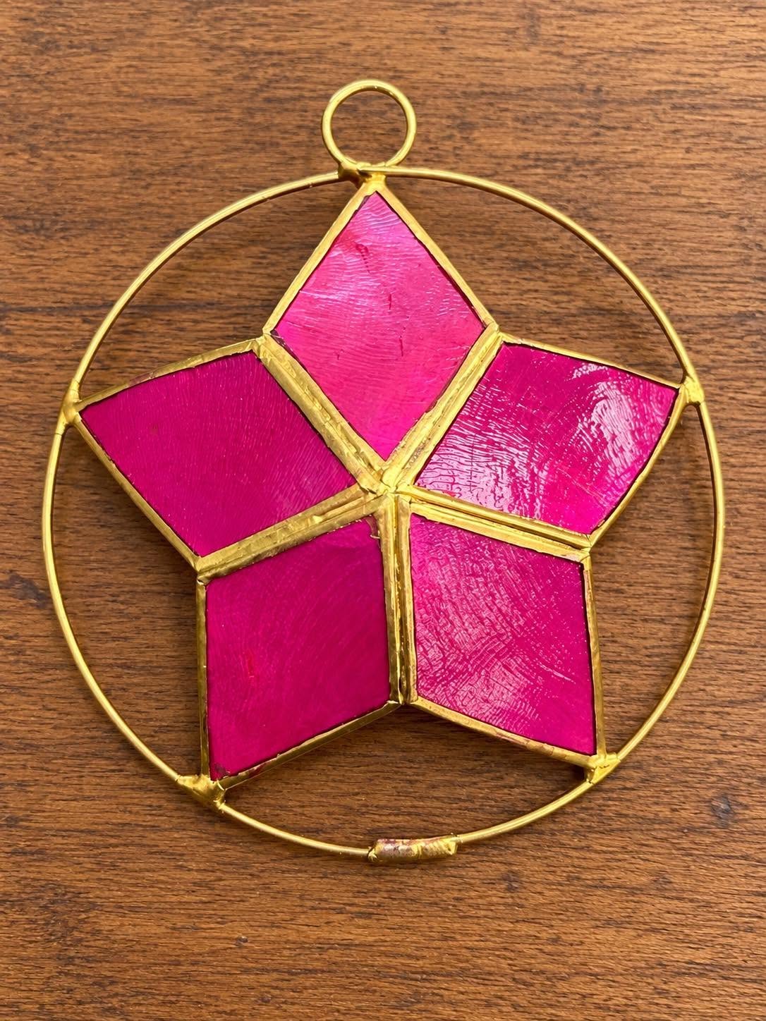 Capiz Stars Ornament 5"