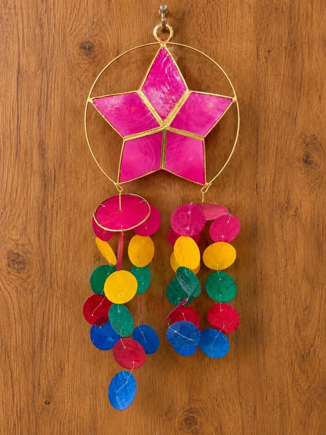 Capiz Star Parol 7.5 Inch with 8 Inch Tail
