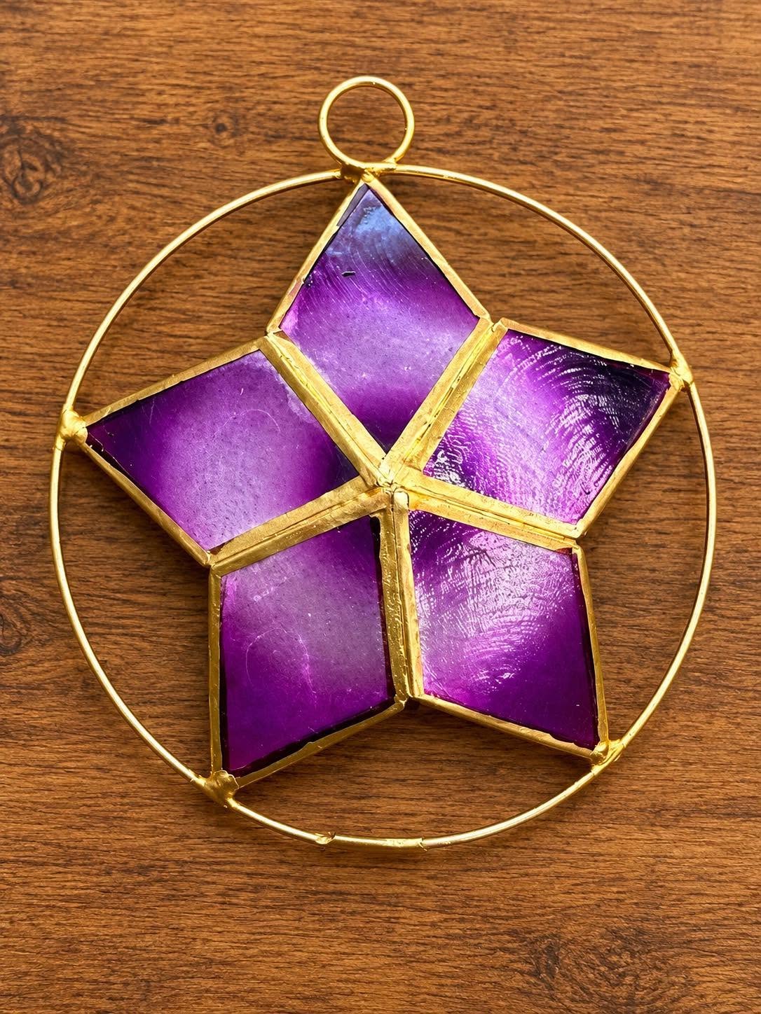 Capiz Stars Ornament 5"