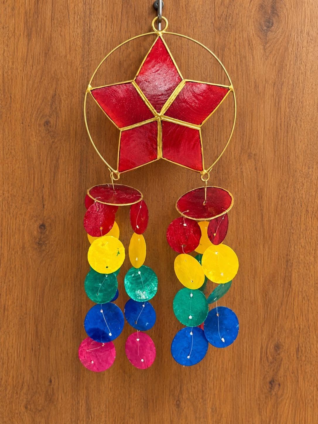 Capiz Star Parol 7.5 Inch with 8 Inch Tail