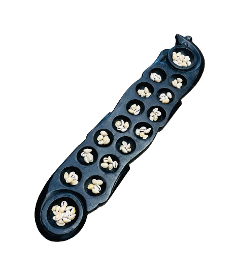 Snake Shape Carved Black Sungka/ Mancala 30"