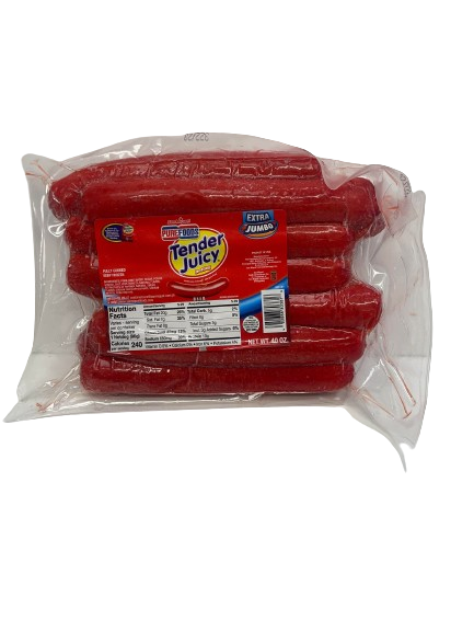 PUREFOODS TENDER JUICY HOTDOG  EXTRA JUMBO 40 OZ REGULAR