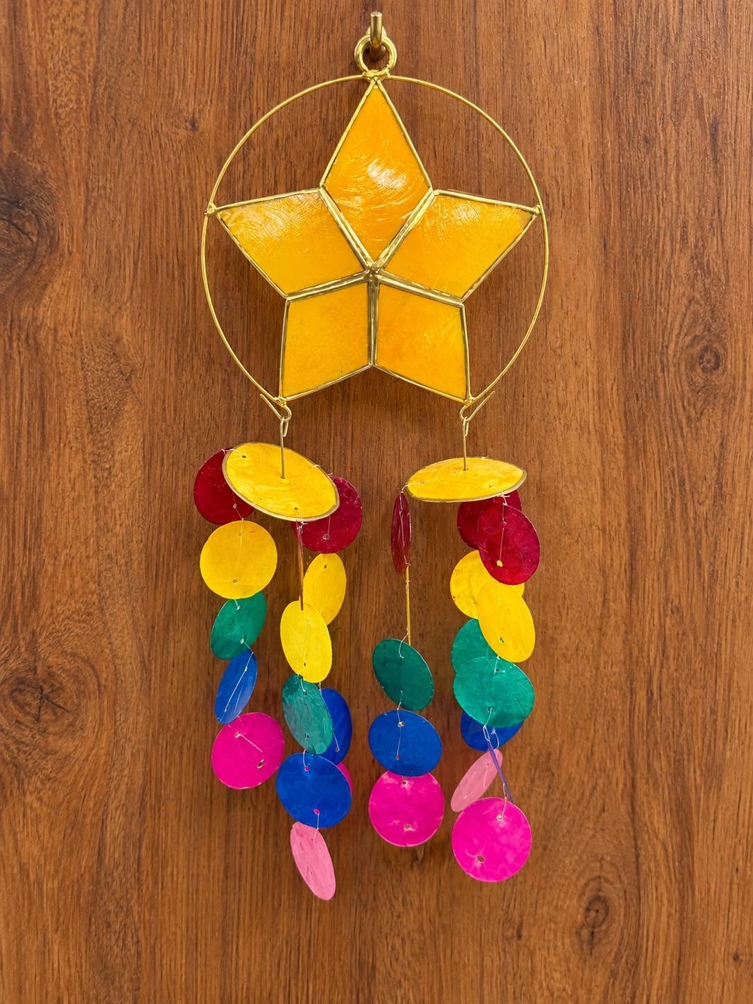 Capiz Star Parol 7.5 Inch with 8 Inch Tail