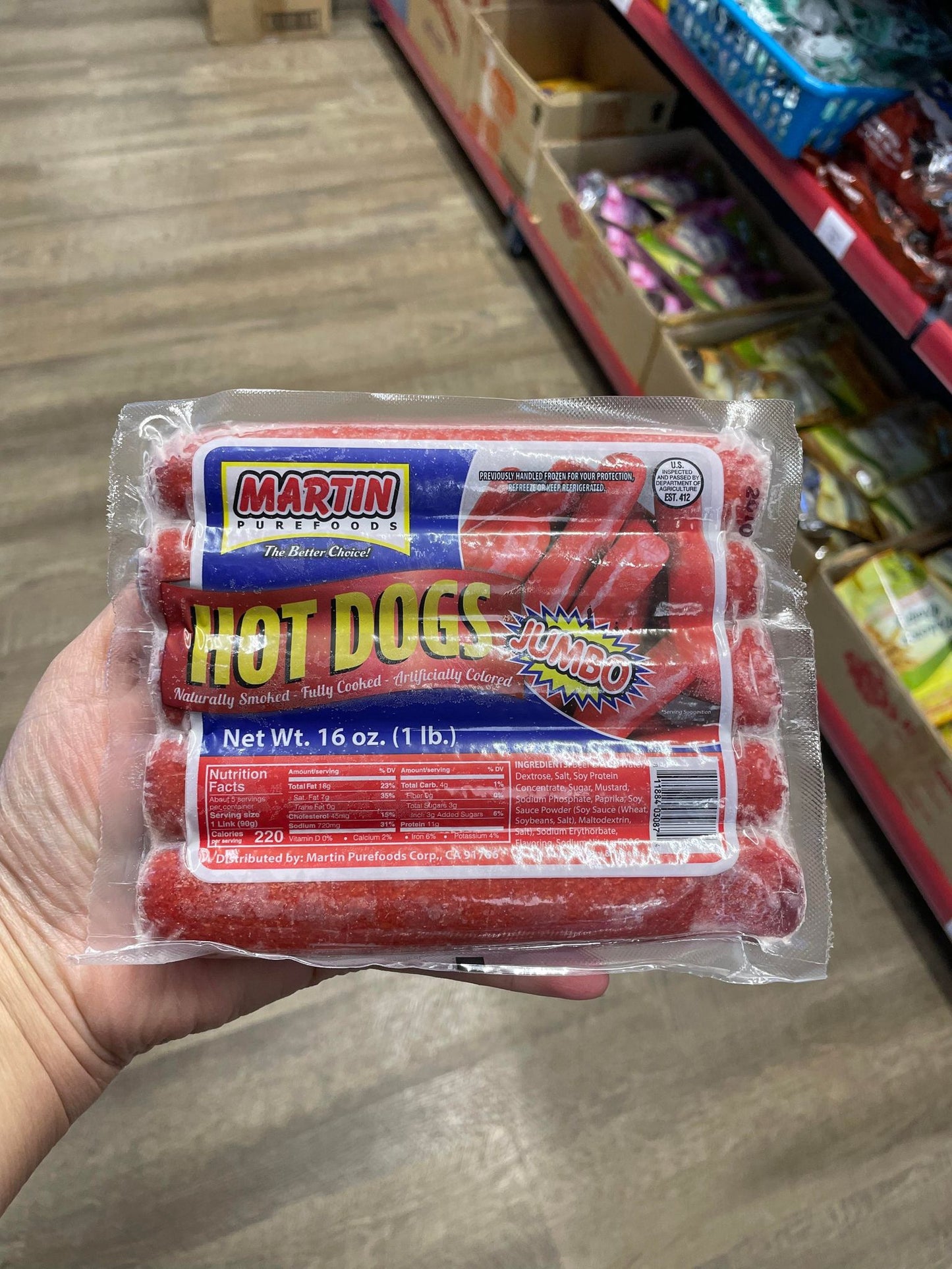 MARTIN JUMBO HOTDOGS 16 OZ