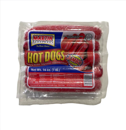 MARTIN JUMBO HOTDOGS 16 OZ