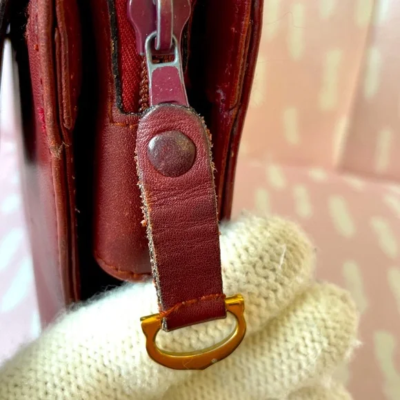 Vintage Leather Suitcase Les Must de Cartier Burgundy Bordeaux Luggage