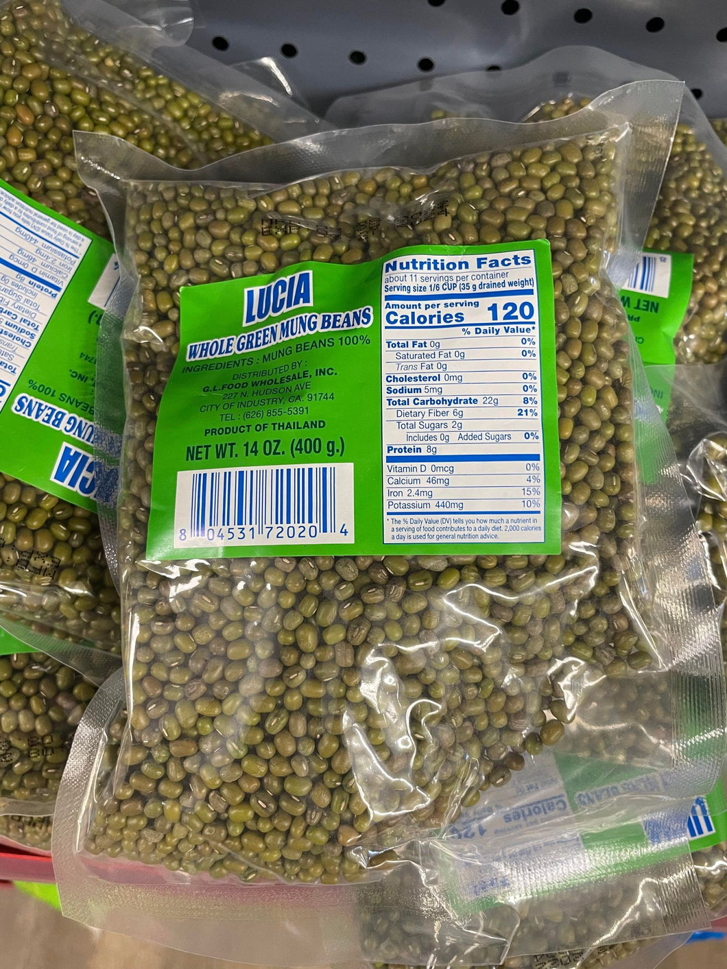 LUCIA MUNG BEANS GREEN WHOLE 14 OZ