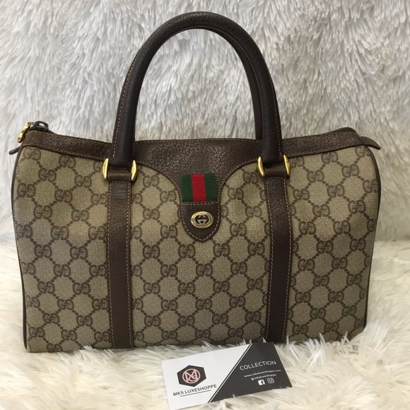 GUCCI MONO BOSTON VINTAGE SHERRY LINE BAG