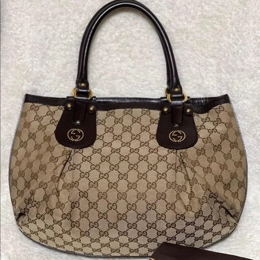 GUCCI SCARLETT WEB GG SHOULDER BAG VGC