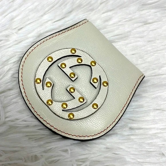 GUCCI GG LEATHER COMPACT CASE FOR MIRROR WH EUC