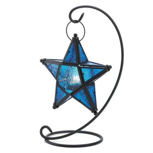 Glass Christmas Star Ornament with Stand