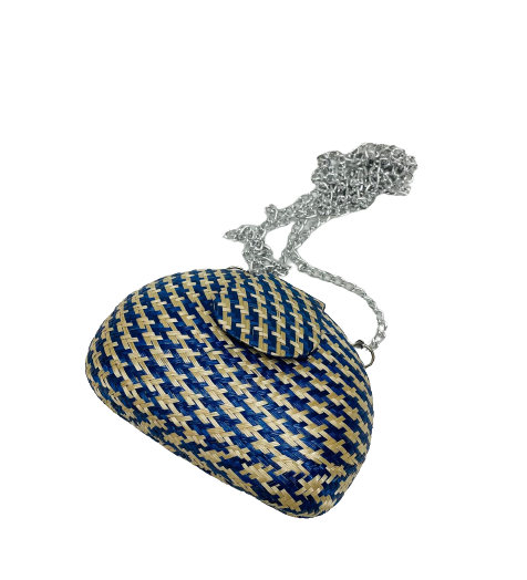 MINI CLUTCH ABACA BAG BLUE