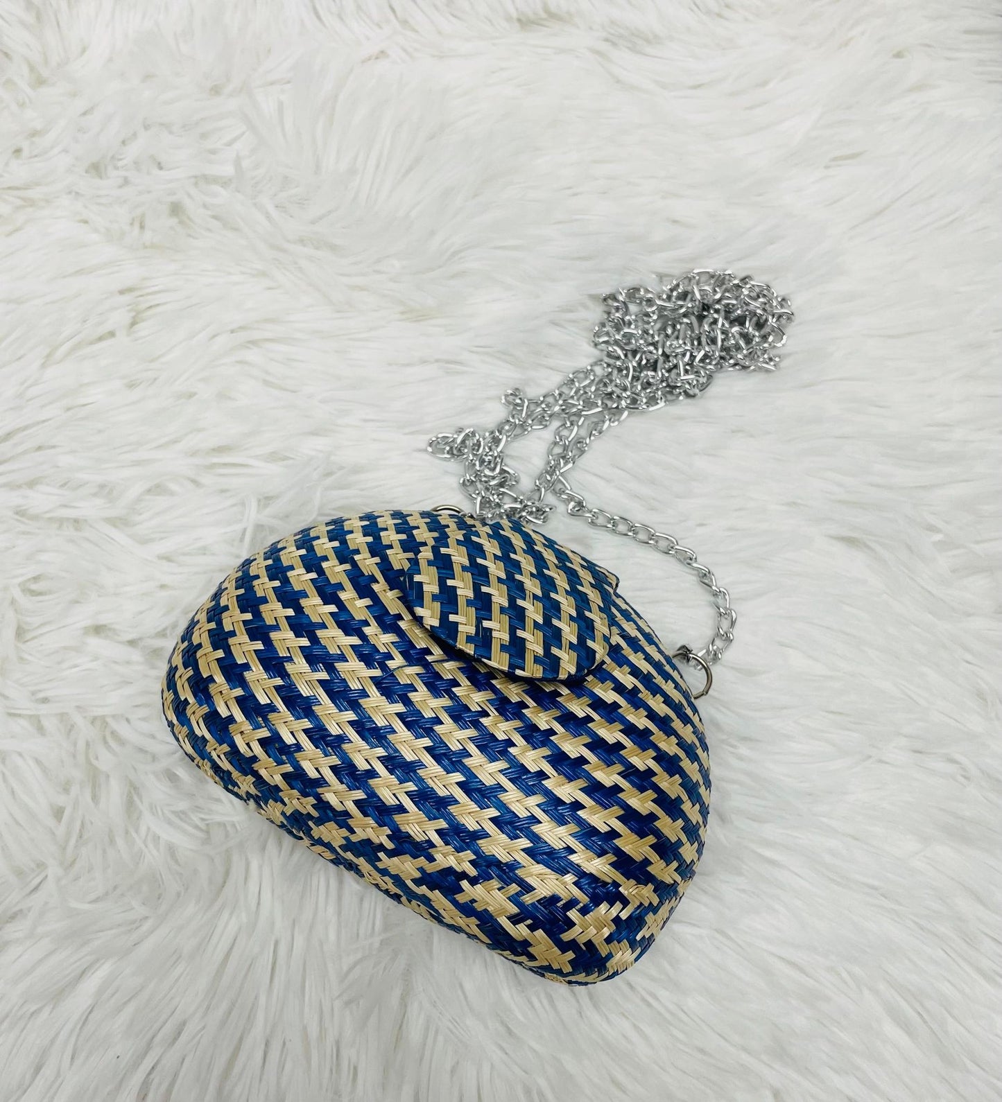 MINI CLUTCH ABACA BAG BLUE