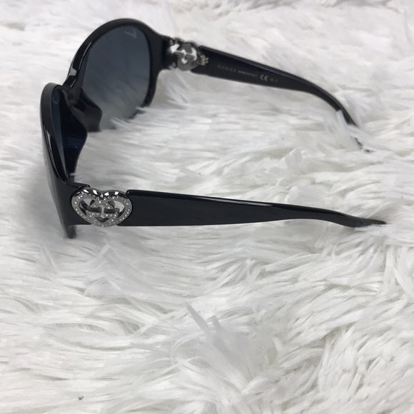 GUCCI INTERLOCKING HEART CRYSTAL SUNGLASSES MEDIUM