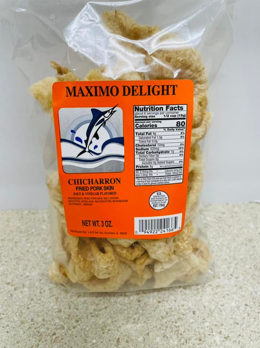 MAXIMO PORK CRACKLING CURLS SALT 8 OZ