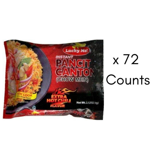 LUCKY ME PANCIT CANTON  PACK EXTRA HOT CHILI FLAVOR (1BOX)(WHOLESALE)