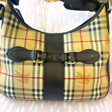 Load image into Gallery viewer, Burberry Haymarket Hobo Buckle Bag
