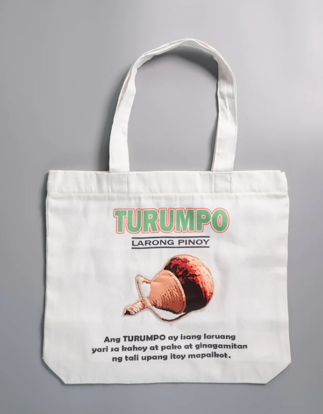 Larong Pinoy Trumpo Patch Design Canvas Tote Bag