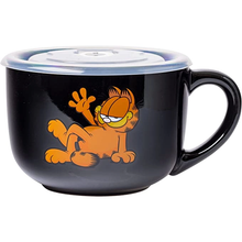 Load image into Gallery viewer, Garfield Perfect 24oz Ceramic Soup Mug w Vented Plastic Lid
