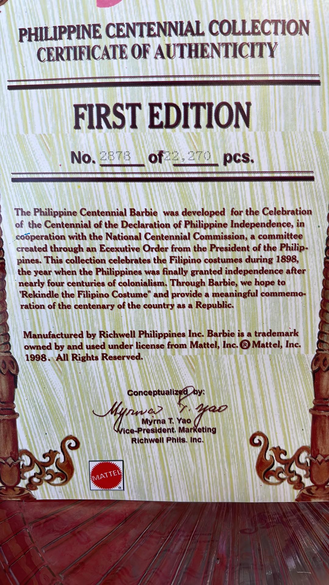 Philippine Centennial Collection first Edition # 2878