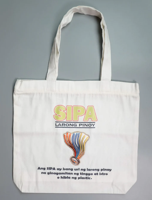 Larong Pinoy Sipa Design Canvas Tote Bag