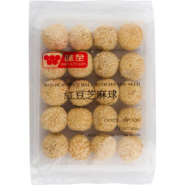 WEI CHUAN RED BEEN BALLS WITH SESAME SEEDS 20 PCS