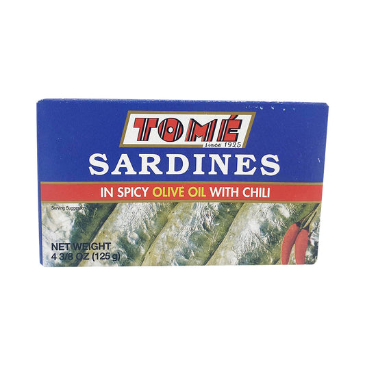 TOME SARDINES IN SPICY OLIVE OIL W/CHILI BLUE