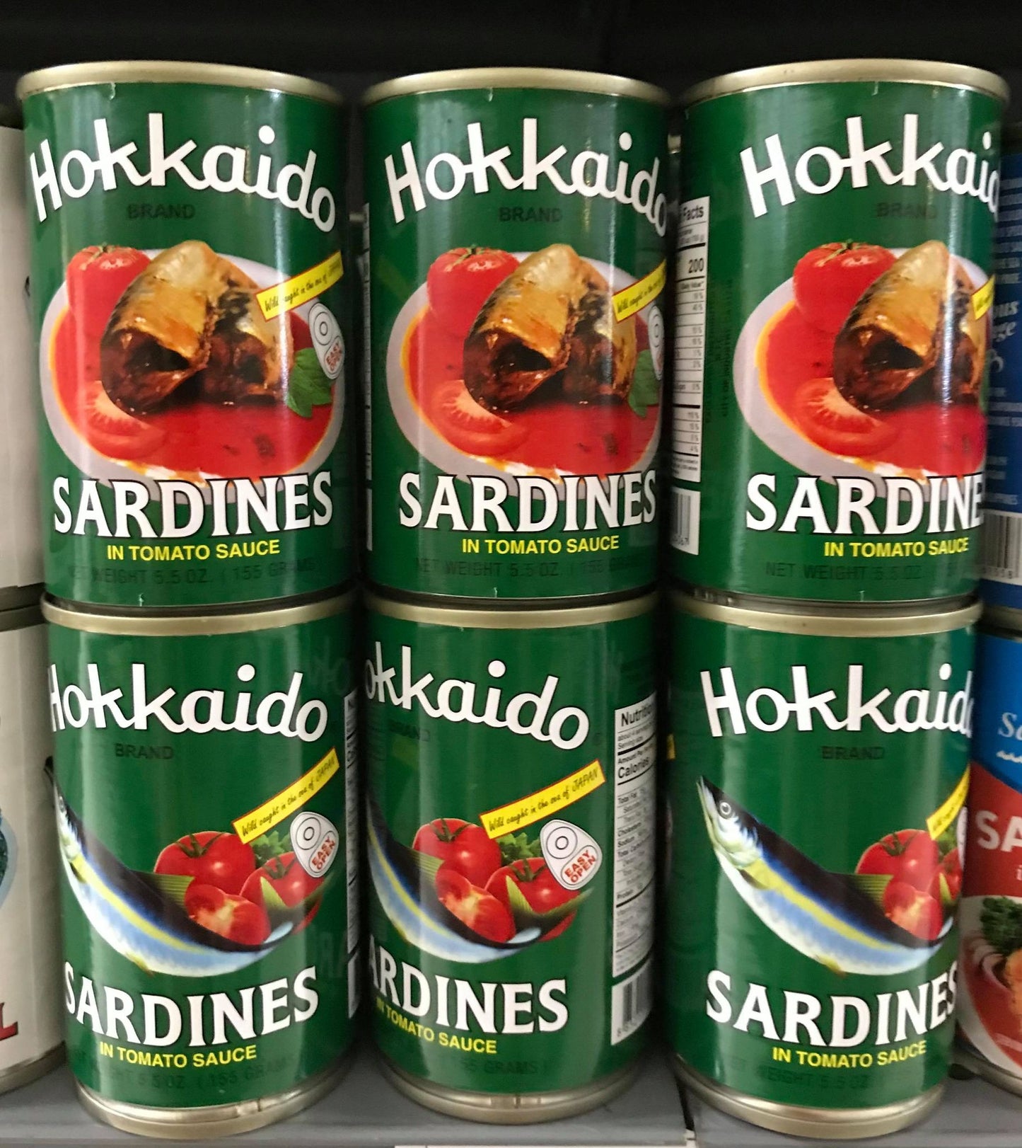 HOKKAIDO SARDINES IN TOMATO SAUCE GRN SM 5.5 OZ