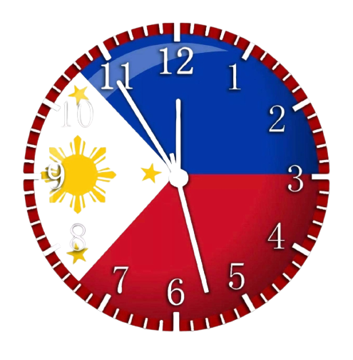 PHILIPPINE FLAG WALL CLOCK
