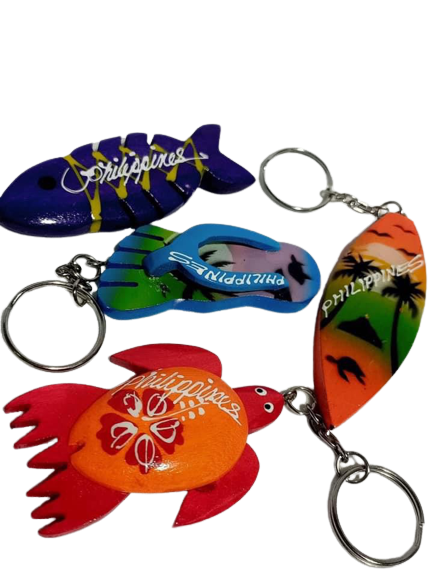 PHILIPPINES SURFBOARD WOODEN KEYCHAIN 1PC