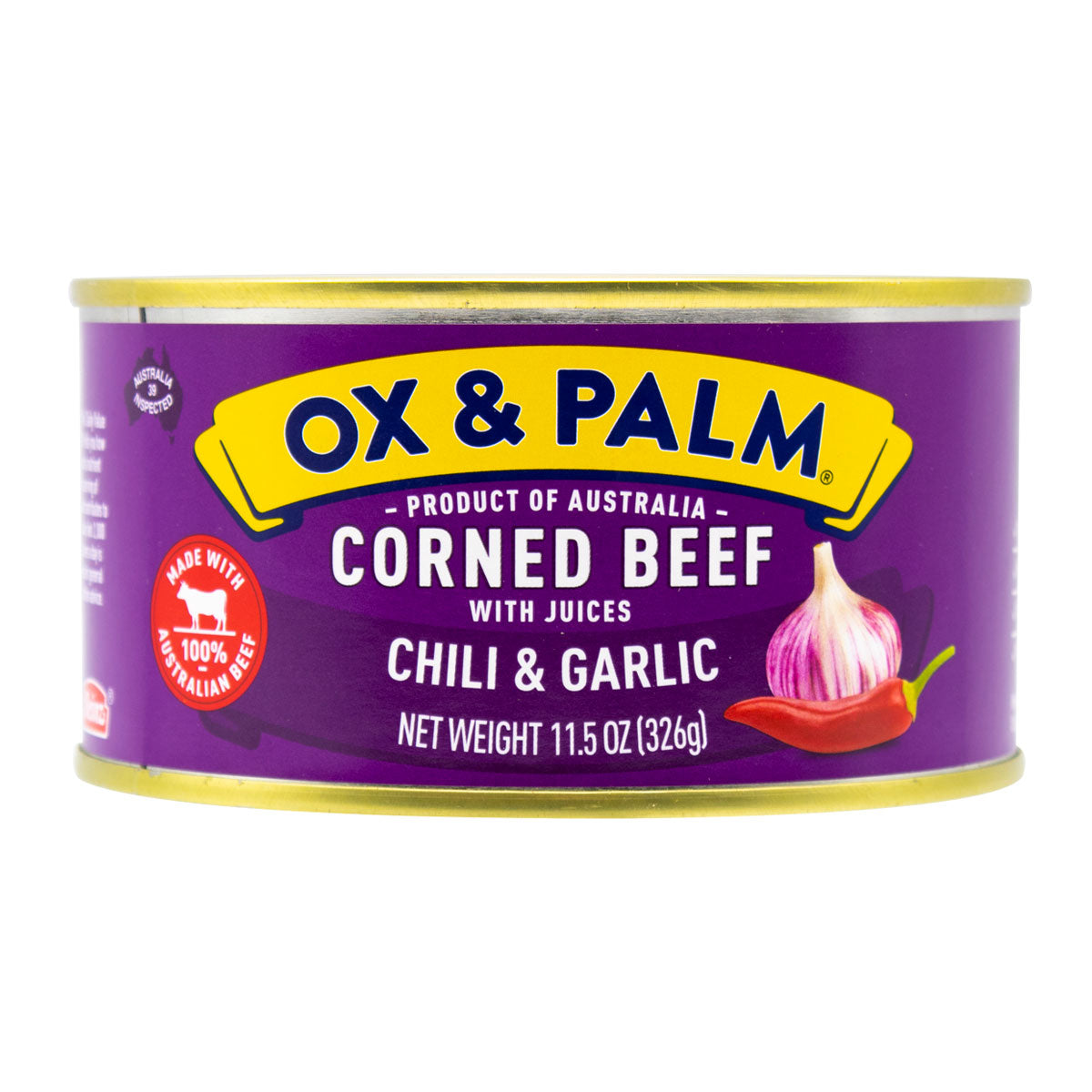 OX & PALM CHILI GARLIC CHUNKY CORNED BEEF 11.5 OZ
