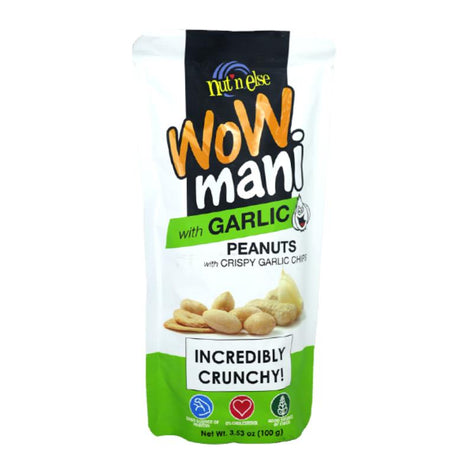 WOW MANI PEANUTS WITH CRISPY GARLIC CHIPS 100 GRAMS