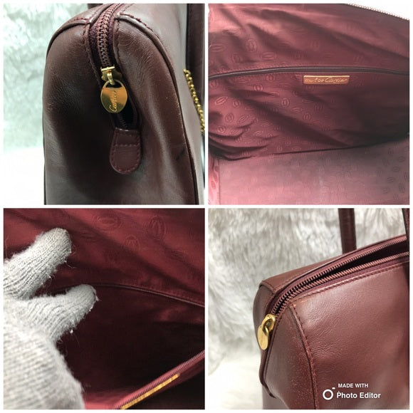 Cartier Must Line Bordeaux Leather Womens Tote Bag