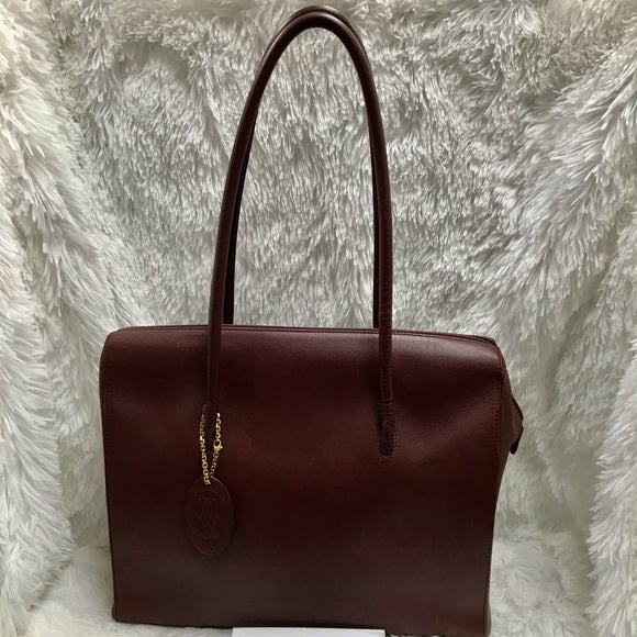 Cartier Must Line Bordeaux Leather Womens Tote Bag