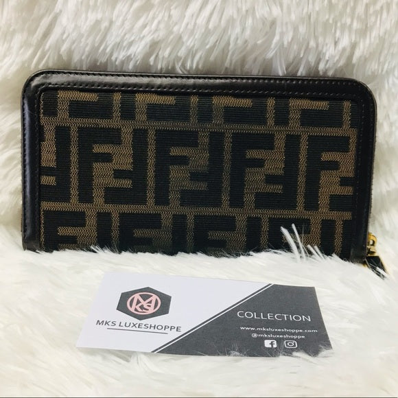 FENDI ZUCCA ZIP AROUND LONG WALLET VGC