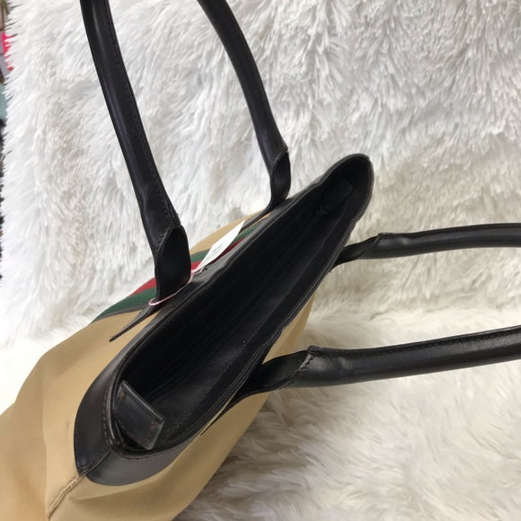 GUCCI SHERRY/WEBLINE TOTE BAG BROWN