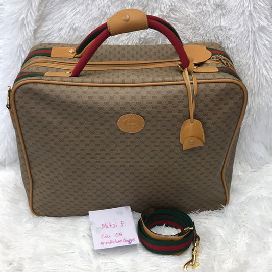 GUCCI DUFFLE TRAVEL BAG WEEKENDER VINTAGE SHERRY