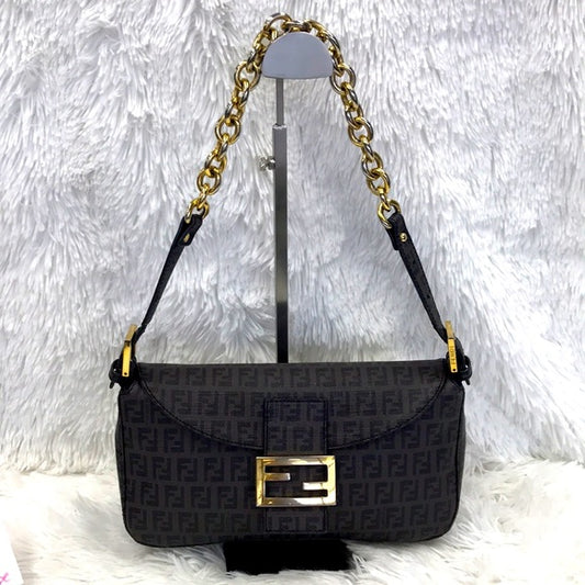 FENDI CHAIN ZUCCA PVC SMALL BAG/ SHOULDER LIMITED