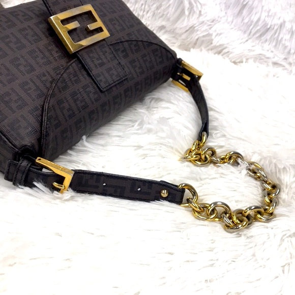 FENDI CHAIN ZUCCA PVC SMALL BAG/ SHOULDER LIMITED