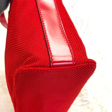 Load image into Gallery viewer, CELINE PARIS TOTE IN RED LEATHER/CANVAS EUC
