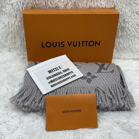 LOUIS VUITTON LOGOMANIA SCARF GRAY CM1129 M74742