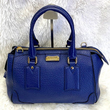 Load image into Gallery viewer, BURBERRY BLUE GRAINE LEATHER TWO WAY BAG (FREE SHIPPING)
