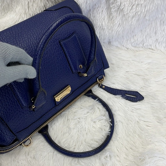 BURBERRY BLUE GRAINE LEATHER TWO WAY BAG
